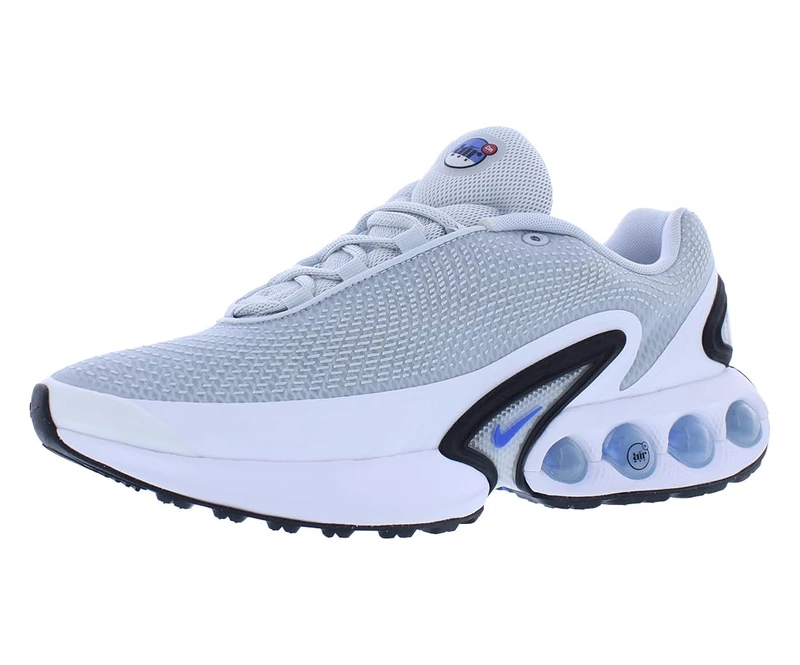 NIKE Men's Air Max Dn Sneaker, Pure Platinum Hyper Royal White Black, 12 UK - Image 1