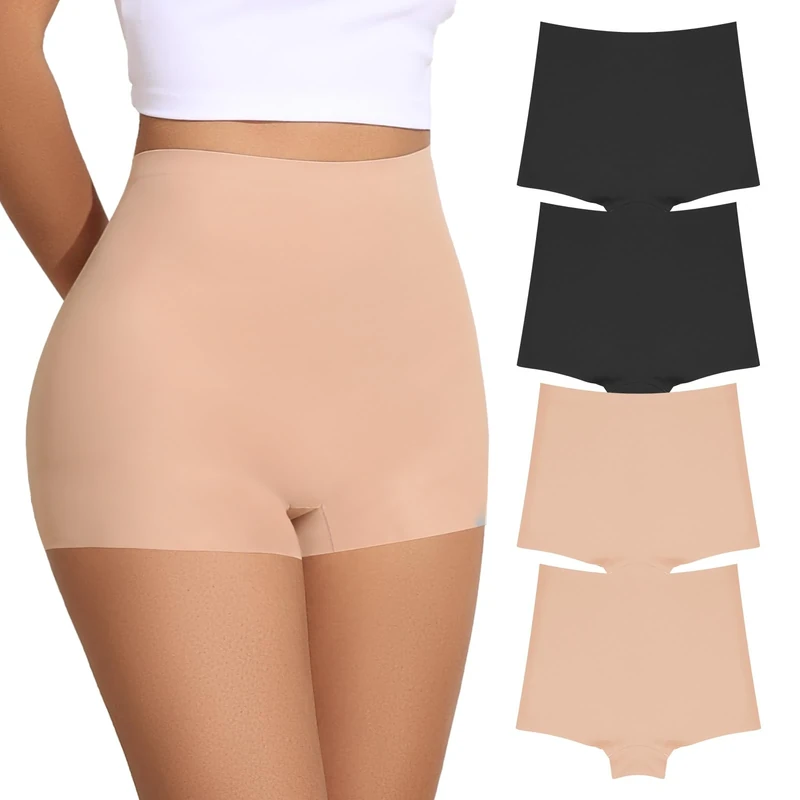 FallSweet Women's Seamless Boyshorts Knickers Underwear No Show Boxer Briefs Panties Pack