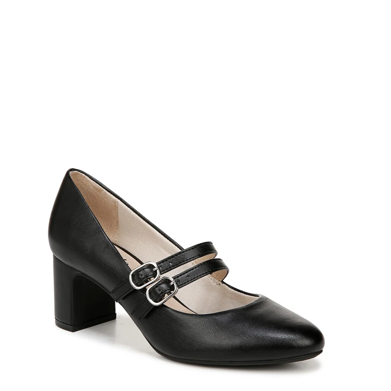 LifeStride Womens True Block Heel Mary Jane Dress Shoe, Black Smooth, 7 UK