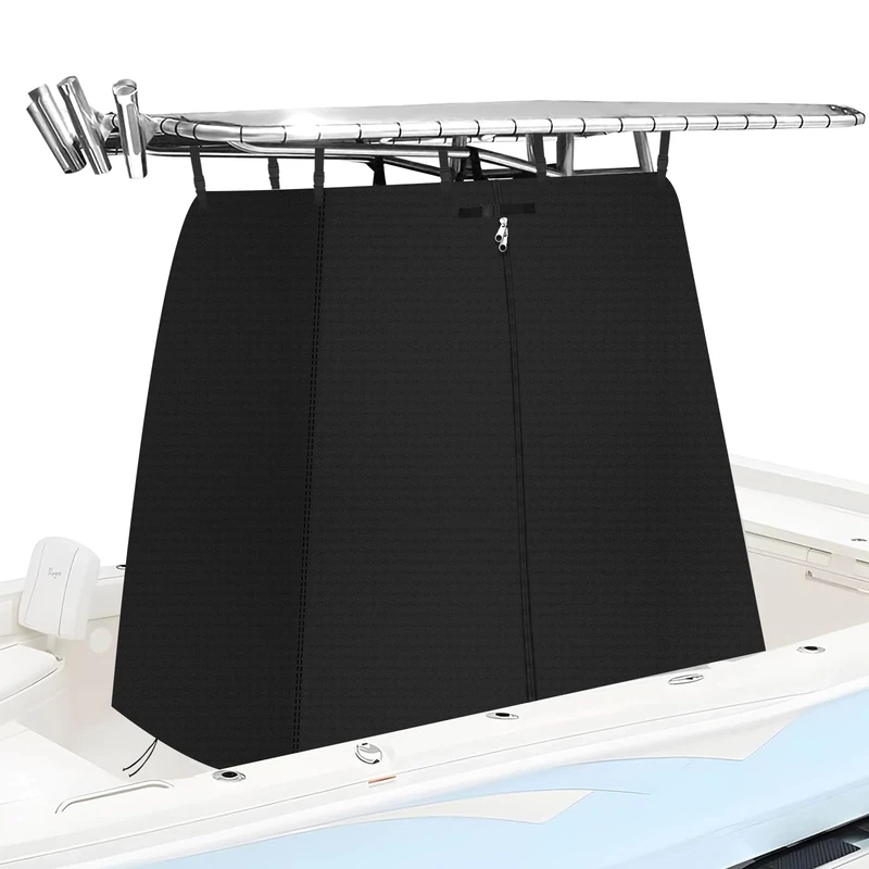 GJMZTQG Heavy Duty Outdoor Boat Console Covers,900D Waterproof UV Resistant Anti-Fading T Top Center Console Boat Cover, Center Console Cover Boat for Boat Center Console,72"L x 47"W x 71"H (Black)