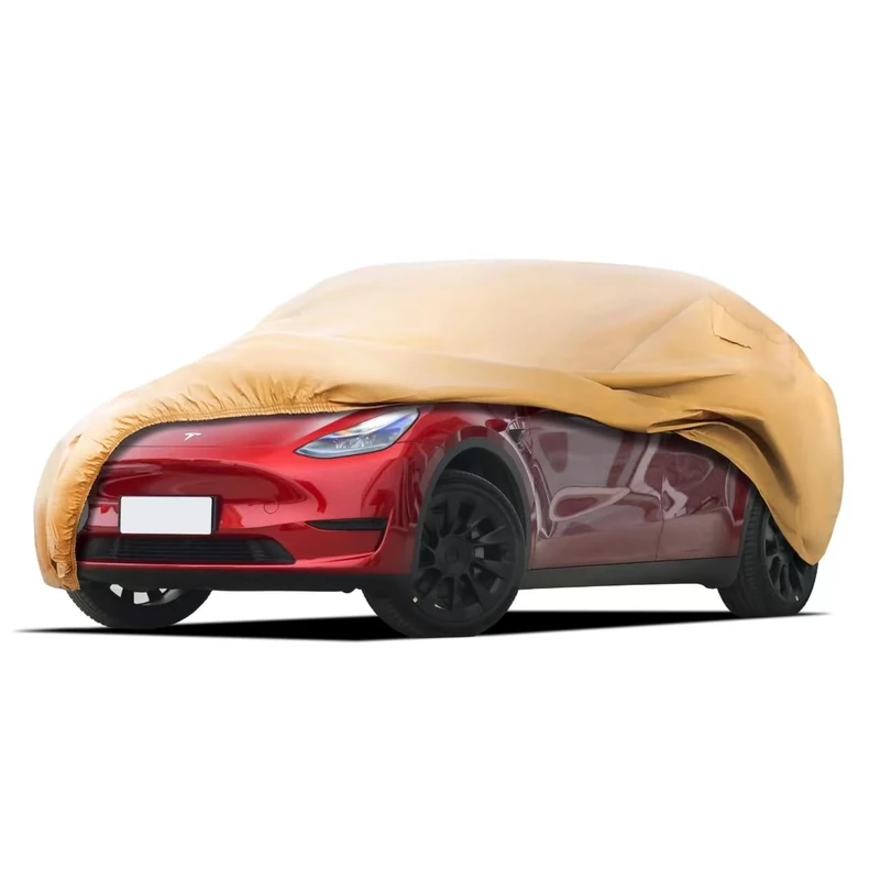 JURMON Outdoor Car Cover Custom Fit for Tesla Model Y Windproof All Weather Waterproof Sun Rain UV Protection