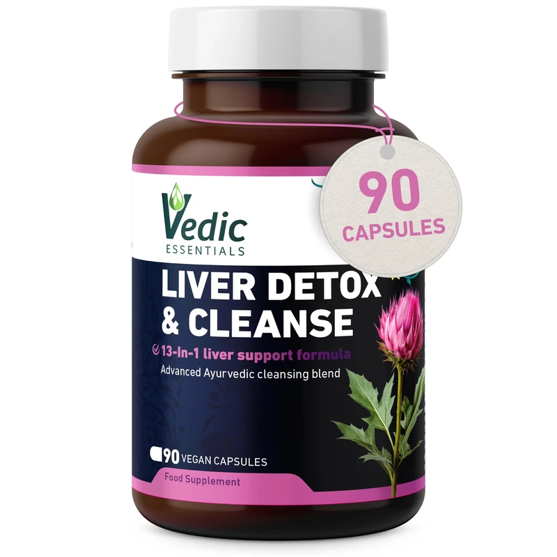Vedic Advanced Liver Cleanse & Detox | High Strength Liver Support Capsules | 13 Essential Natural Ingredients for Healthy Liver Function | Vegan, UK Made, Premium Supplement