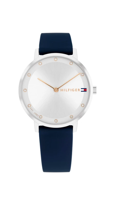 Tommy Hilfiger Two Hand Quartz Movement Watch for Women with Blue Silicone Bracelet - 1782732