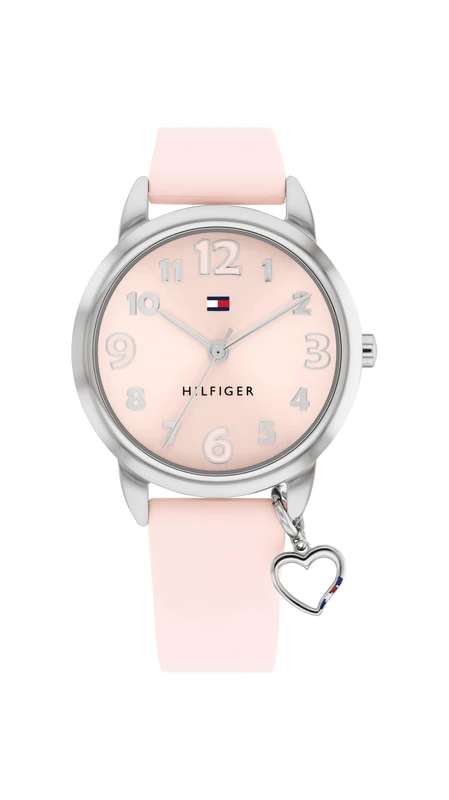 Tommy Hilfiger Three Hand Quartz Movement Watch for Youth with Pink Silicone Bracelet - 1720044