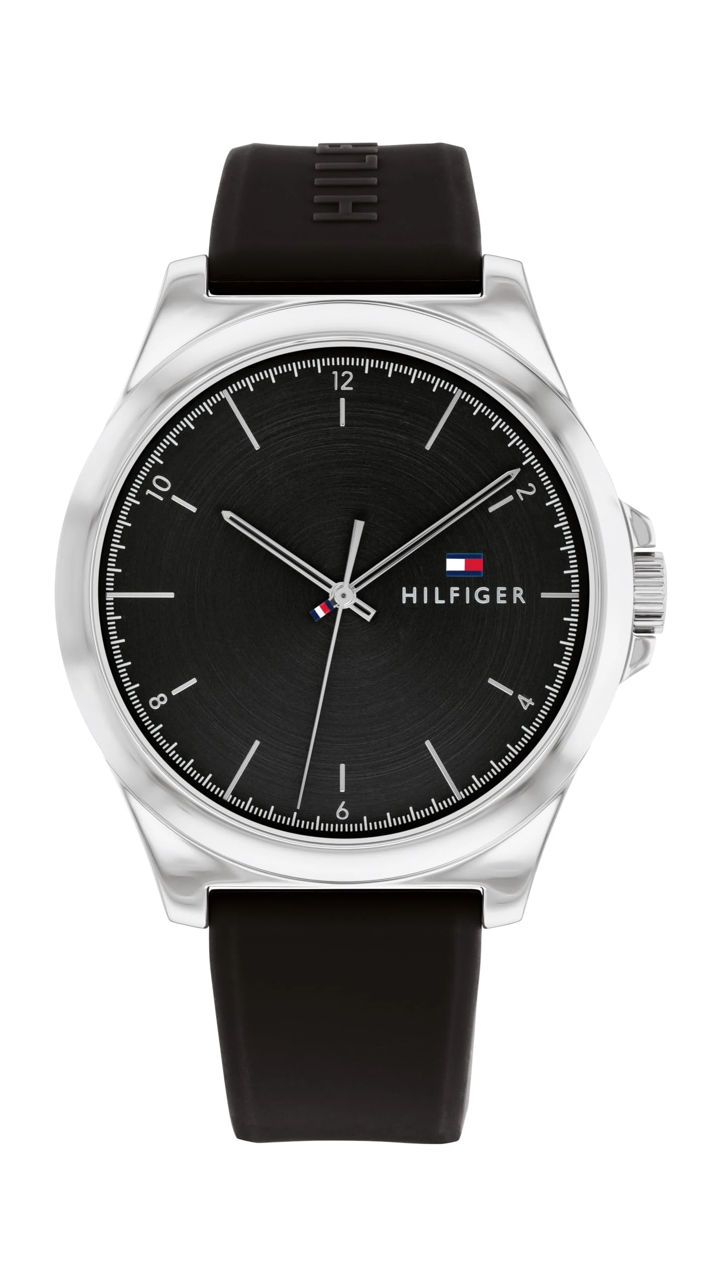 Tommy Hilfiger Analogue Quartz Watch for Men with Black Silicone Bracelet - 1710617