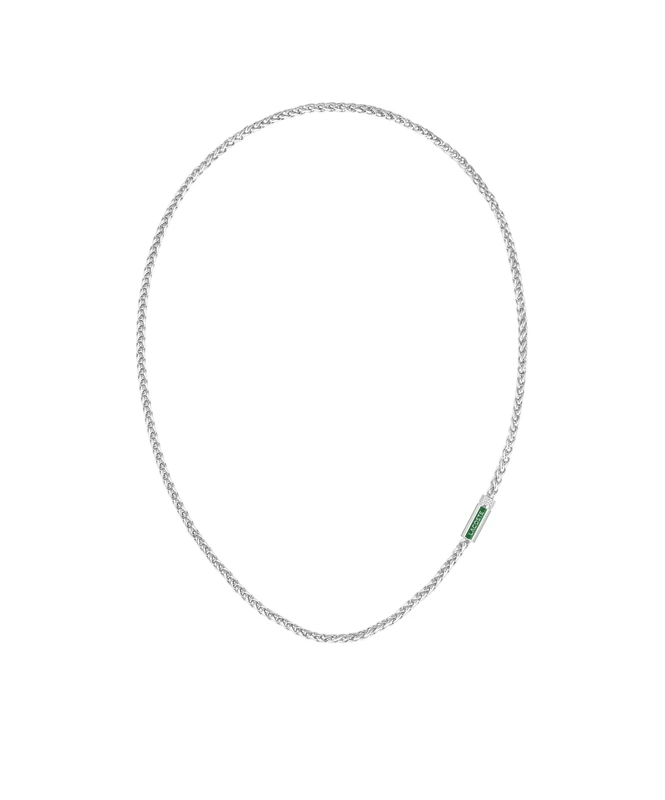 Lacoste Men's SPELT Collection Chain Necklace in Stainless Steel with a Charm - 2040340