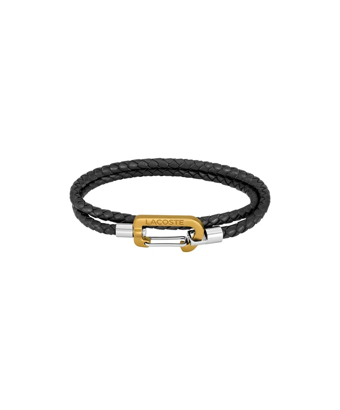 Lacoste Men's MATT Collection Leather Bracelet Black - 2040316
