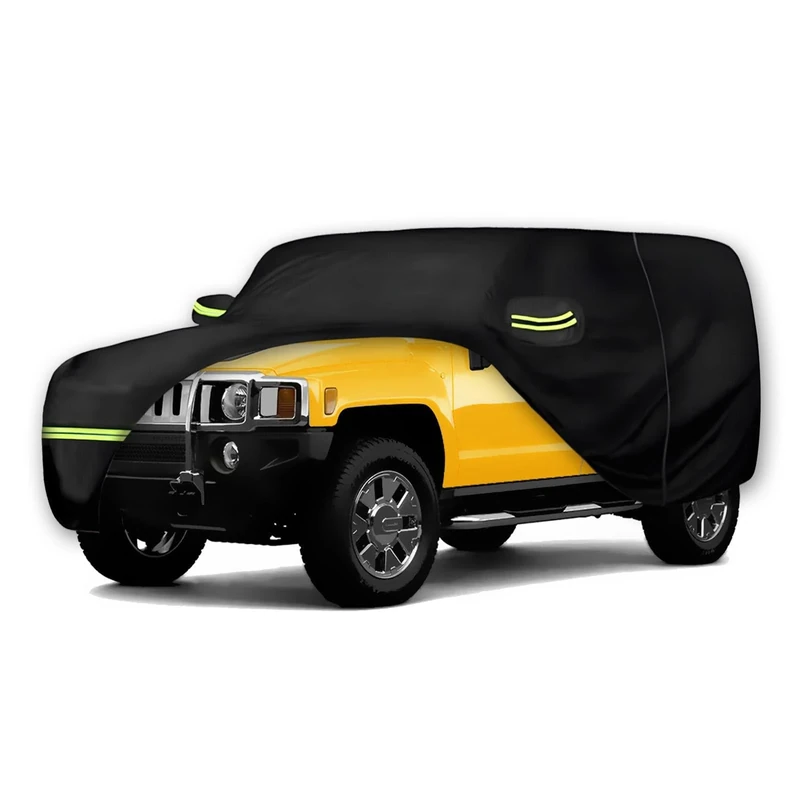 Waterproof Car Covers for Hummer H2 SUV 2002-2009 (Black) 210T Custom 6 Layers Heavy Duty Waterproof All Weather Protection Outdoor