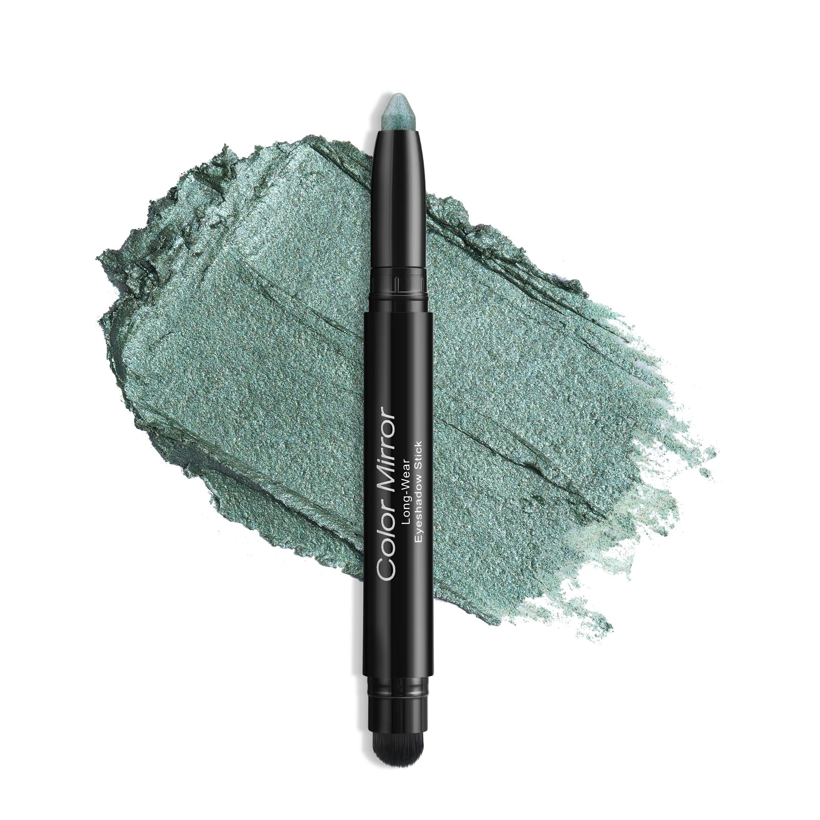 Long Lasting Cream Eyeshadow Sticks (Metallic Avocado 58) Stain Resistant Waterproof Silky Formula with Glitter and Makeup Brush Eyeshadow Pen