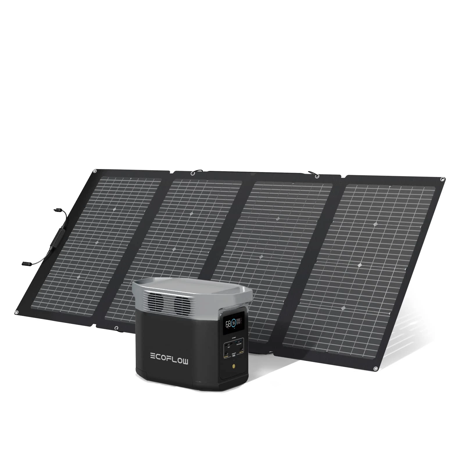 EcoFlow DELTA 2 & 220W Solar Panel Solar Generator Bundle with 1-3kWh Expandable Capacity, LFP Battery, Fast Charging, the product is unused, only part of the packaging is defective|Renewed