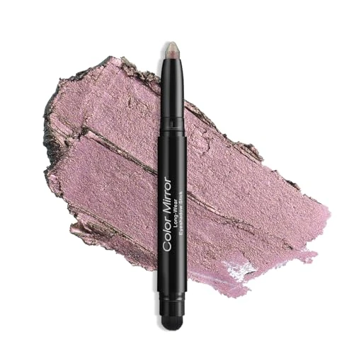 Color Mirror Long Lasting Cream Eyeshadow (57 Pink Diamond Metallic) Stain & Water Resistant Silky Formula Glitter & 57 Metallic Pink Diamond Makeup Brush