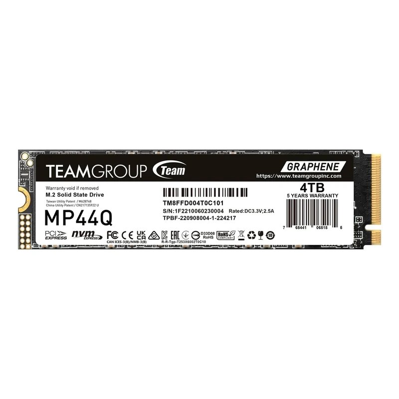 TEAMGROUP MP44Q 4TB SLC Cache Gen 4x4 M.2 2280 PCIe 4.0 w/NVMe Laptop & Desktop & NUC & NAS SSD Read/Write Speed up to 7400/6500MB/s TM8FFD004T0C101