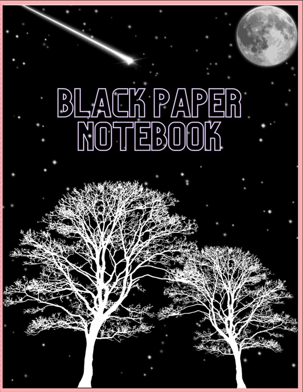 Black Paper Notebook: Nocturnal Serenity: A Collection of Nighttime Wonders: For Use With Gel Pens - Reverse Color Journal With Black Pages - Nocturnal Serenity - College Ruled - Image 1