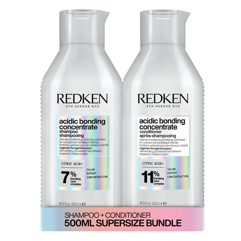 REDKEN Acidic Bonding Concentrate Shampoo and Conditioner 500ml Bond Repair Supersize Bundle
