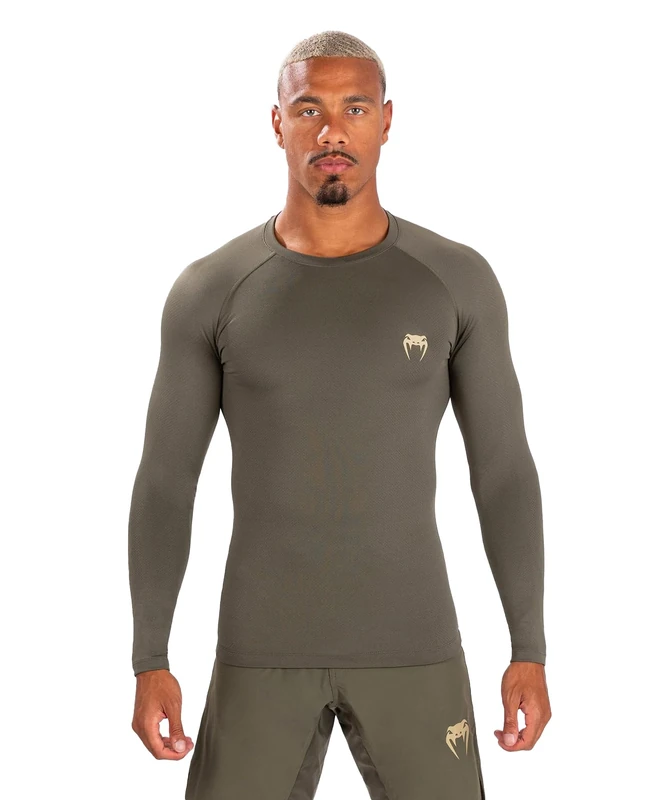 Venum, Contender Long Sleeve Rashguard, Men's, L, Khaki
