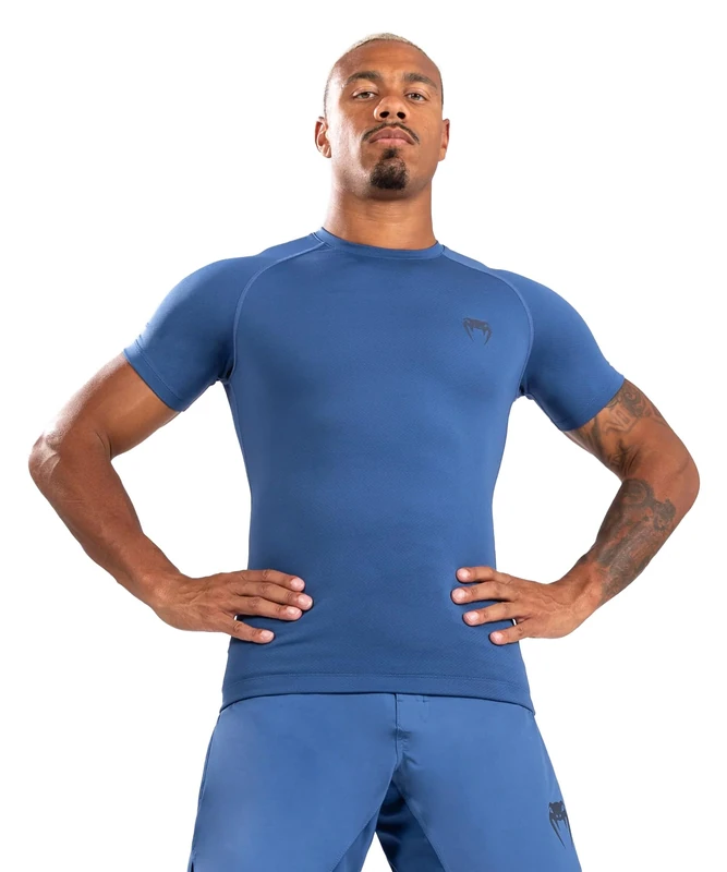 Venum, Contender Short Sleeve Rashguard, Men's, S, Blue - Image 1