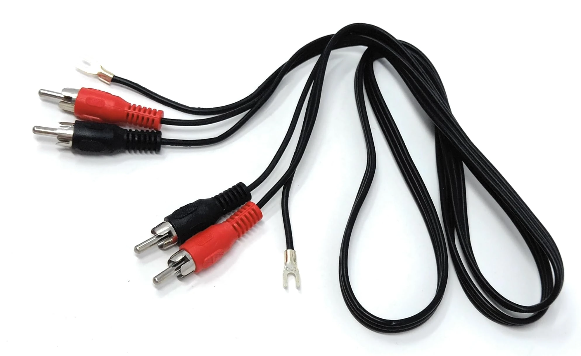 DRUT 1.2m RCA to RCA Twin Phono Audio Cable With Earth Lead for Turntable Mixer 4ft