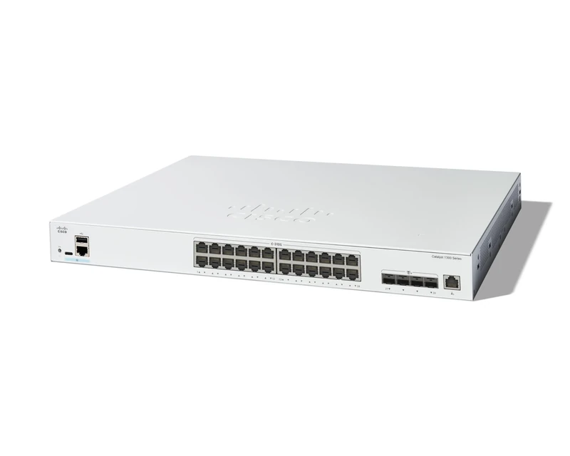 Cisco Catalyst 1300-24XT Managed Switch, 20 Port 10G Copper, 4x10GE SFP+ Combo, Limited Lifetime Protection (C1300-24XT)