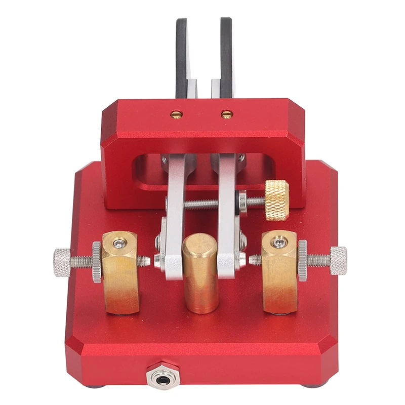 Double Paddle Morse Code Key Mini Key Morse Finger Morse 3.5mm Interface CW Shortwave Radio Morse Telegraph Key (Red)
