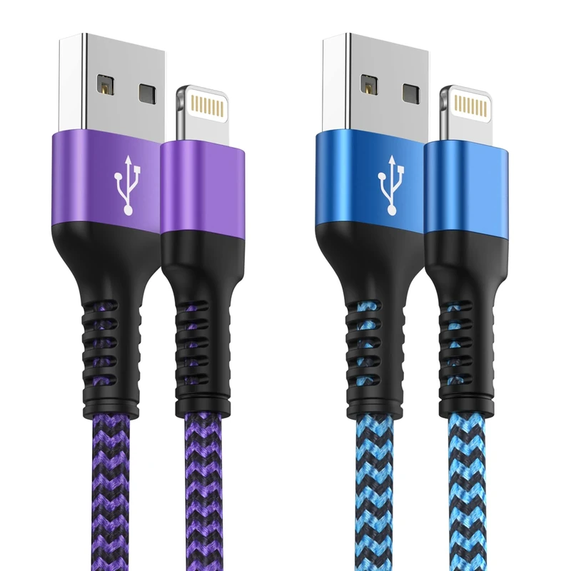 IPhone Charger 2pack (0.9M+1.8M) Lightning Cable,MFi Certified Nylon Braided Apple Charger Long USB to Lightning cable Compatible with IPhone 14/13/12/11/Pro/Xs Max/X/8/7/Plus/6S/6/SE/5S iPad