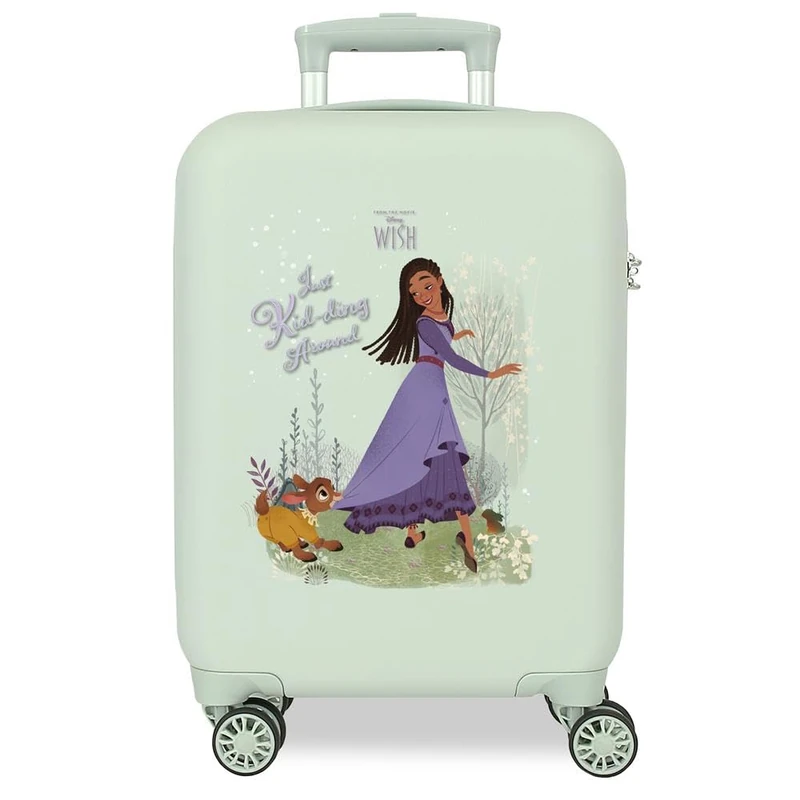 Disney Joumma Wish Playing with Valentino Cabin Suitcase Green 33 x 50 x 20 cm Rigid ABS Combination Lock Side 28.4L 2 kg 4 Double Wheels Luggage Hand Luggage, Green, Cabin Suitcase - Image 1