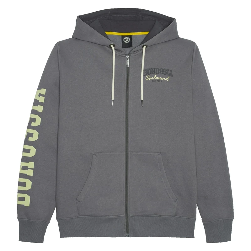 Borussia Dortmund Men's BVB Explorer Sweat Jacket Cardigan, gray, XXL - Image 1