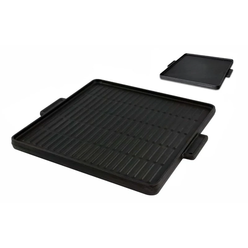 ILSA Double-Sided Cooking Plate, Cast Iron, Black cm 30x30