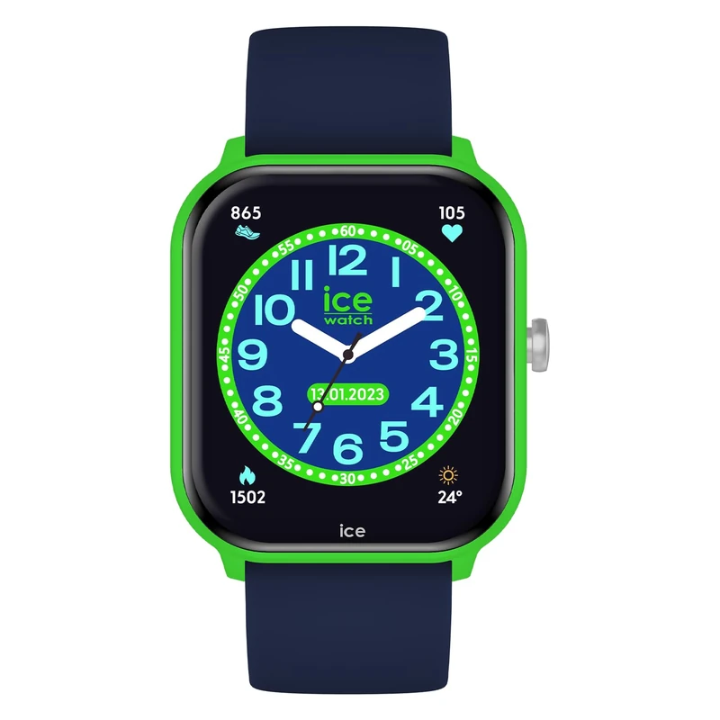 ICE-WATCH - ICE Smart Junior 2.0 Green Blue - Boy's (Unisex) Wristwatch with Silicon Strap - 022790 (1.75)