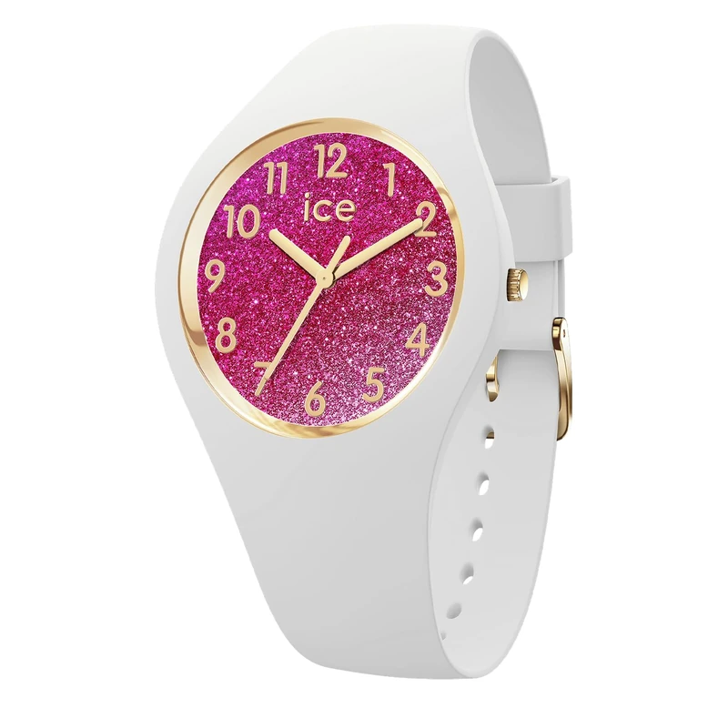 ICE-WATCH - ICE Glitter White Pink - Women's Wristwatch with Plastic Strap - 022572 (Small)