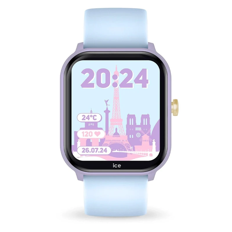 ICE-WATCH - ICE Smart Junior 2.0 Purple Soft Blue - Purple Kid's Connected Watch with Blue Silicone Strap - 022801 (1,75 inch)