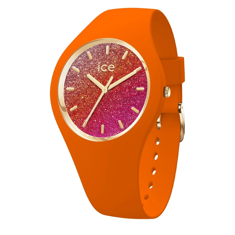 ICE-WATCH - ICE Glitter Orange Summer - Women's Wristwatch with Plastic Strap - 022574 (Samall +)