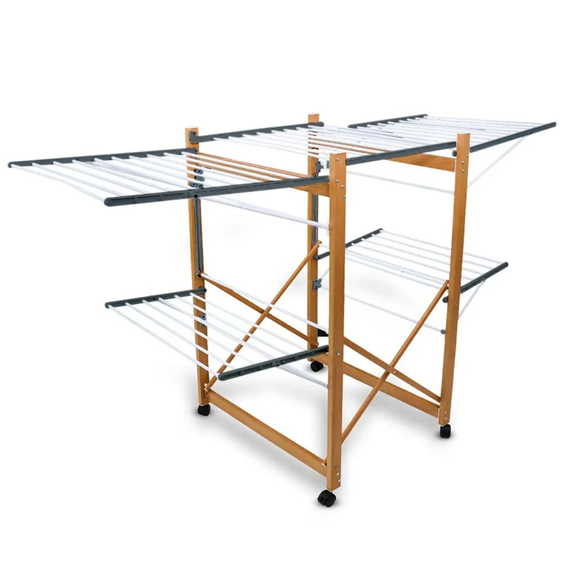 BAKAJI Extendable Clothes Airer, Dark Grey, 176 x 60 x 104 cm