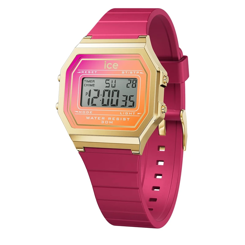 ICE-WATCH - ICE Digit Retro Fuschia Sunkissed - Women's Wristwatch with Plastic Strap - 022719 (Small)