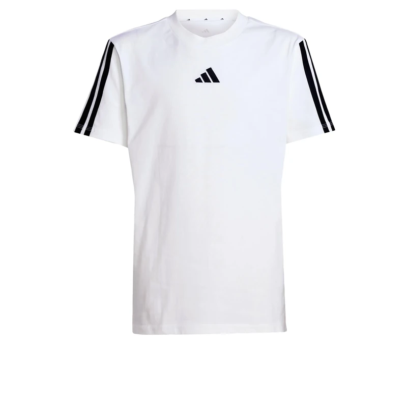 adidas Unisex Kids Essentials 3 Stripes T-Shirt, White/Black, 11-12 Years