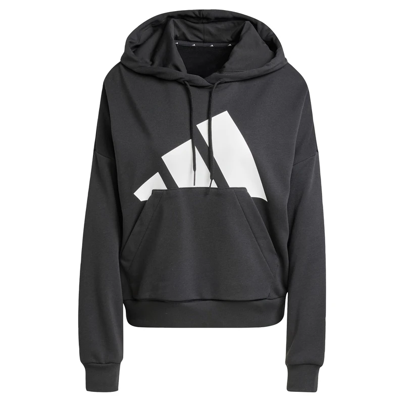adidas Women's ESSENTIALS BIG LOGO FRENCH TERRY LOOSE HOODIE, Black/White, S