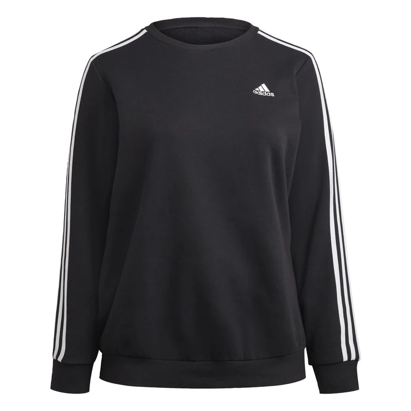 adidas Women's Essentials 3-Stripes Fleece Sweatshirt, black/white, XXS - Image 1