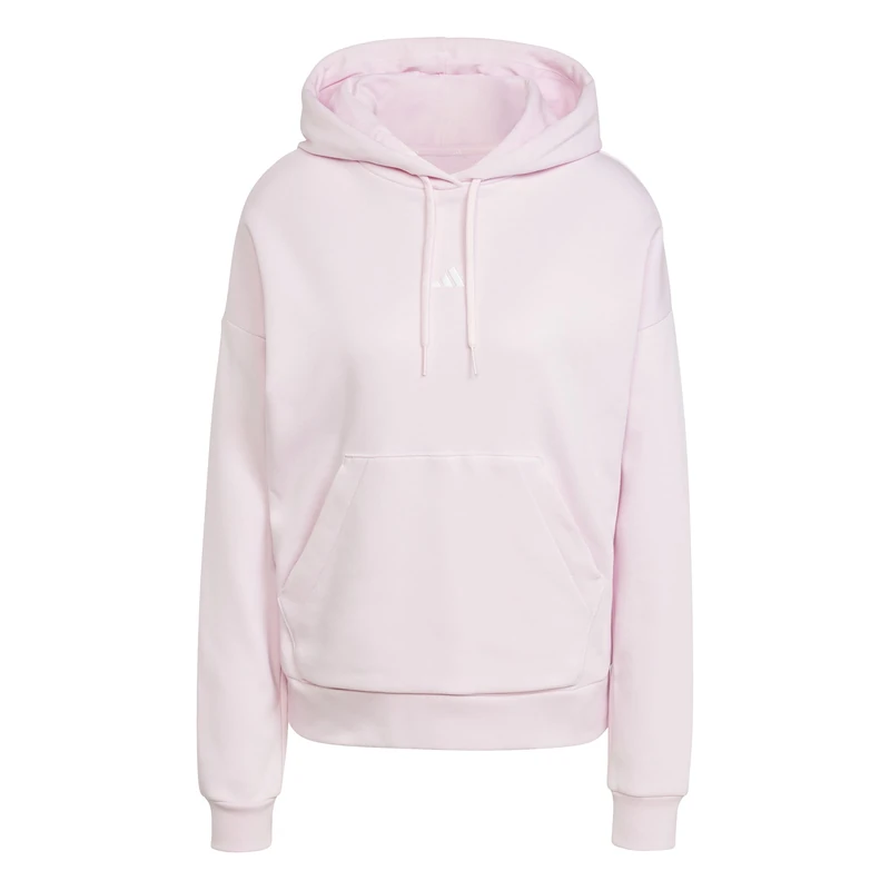 adidas Women's Essentials Small Logo Feel Cozy Hoodie Sweatshirt, clear pink/white, XS