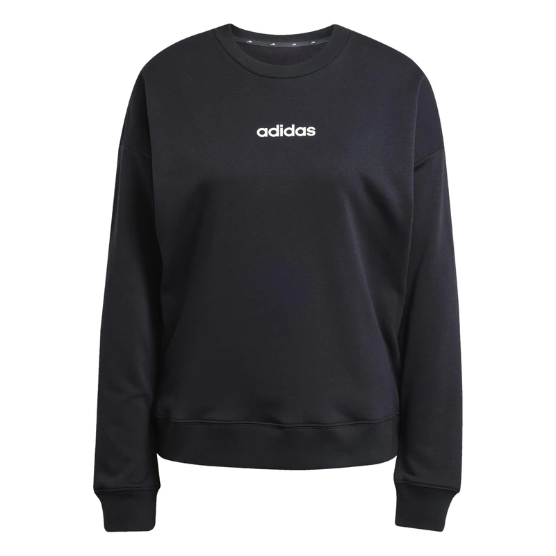 adidas Women's ESSENTIALS LINEAR FRENCH TERRY SWEATSHIRT, black/white, XXL