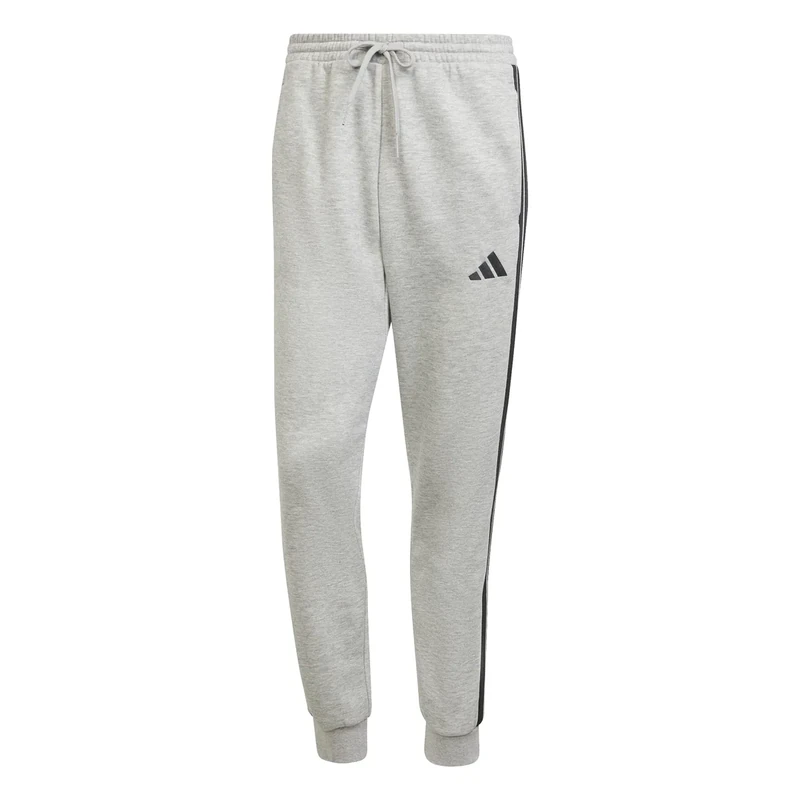adidas Men's Essential Three Stripes Fleece Pant, Medium Grey Heather/Black, XL