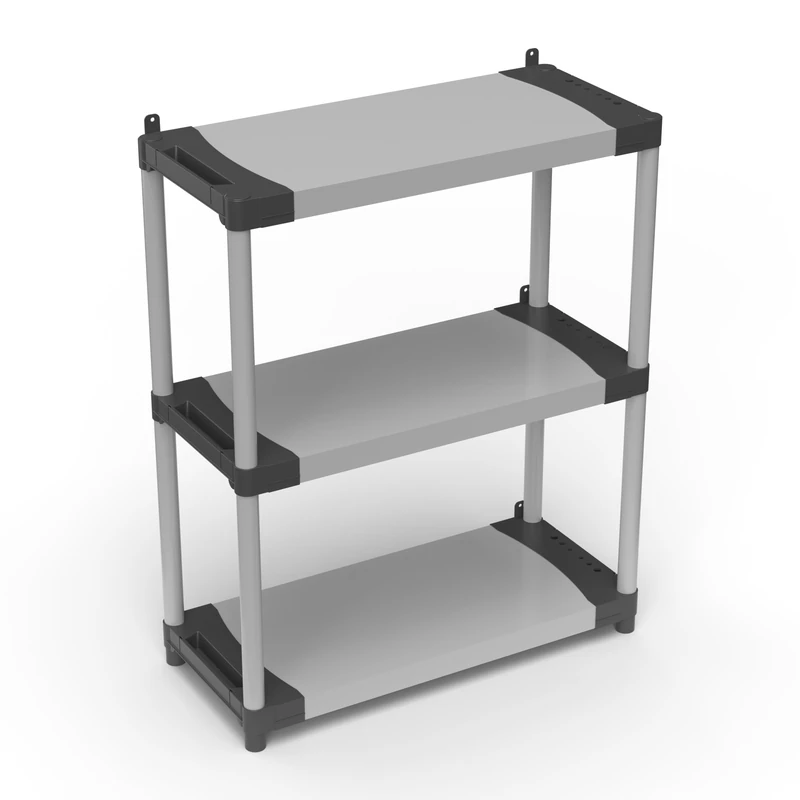 Adventa: PVC Resin and PP Shelf, 3 Shelves, Easy to Assemble, Modular System, Durable, Suitable for Indoor and Outdoor Environments, 80L x 40W x 85H cm
