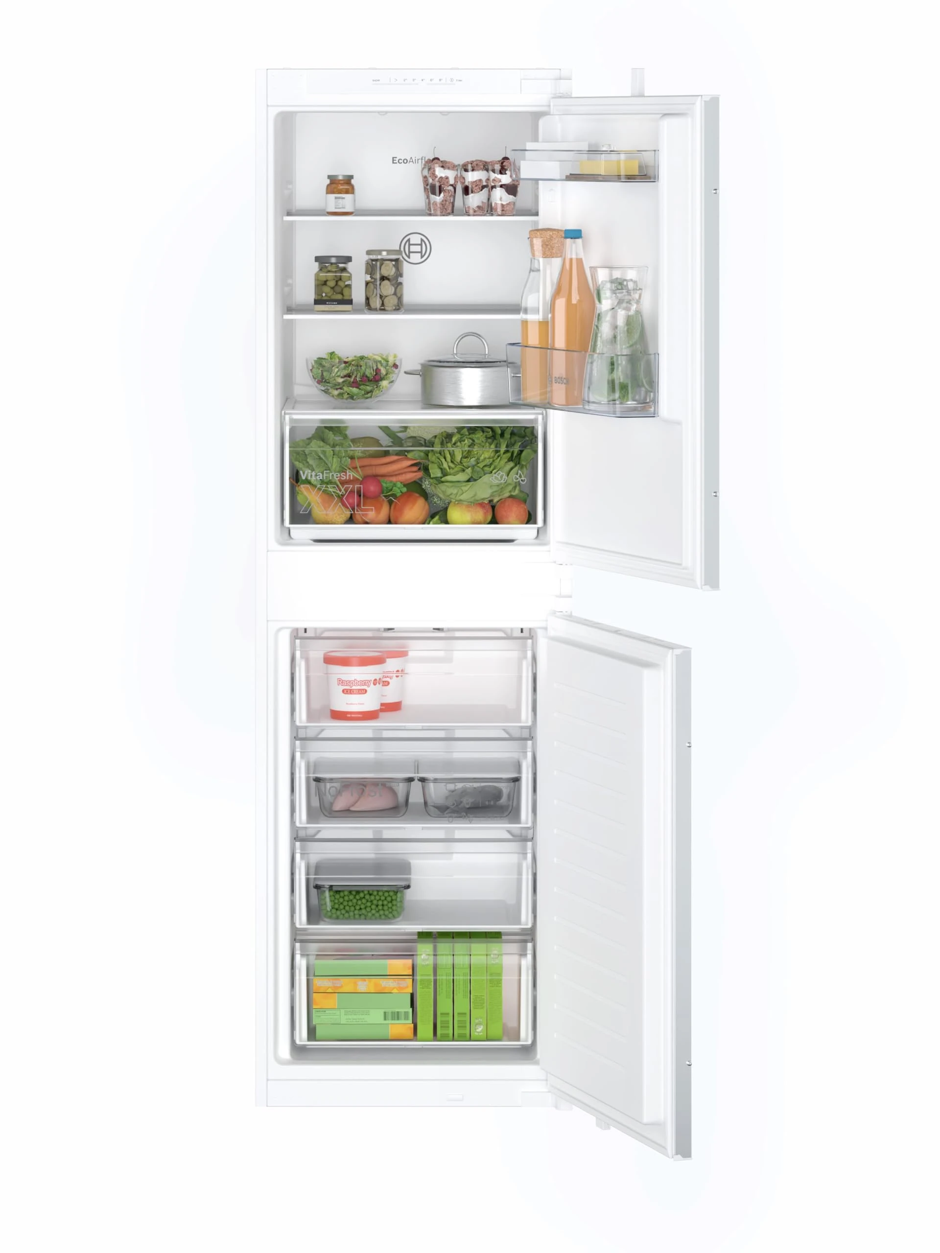 Bosch KIN85NFE0G Series 2, Built-in fridge-freezer with freezer at bottom 177.2 x 54.1 cm flat hinge
