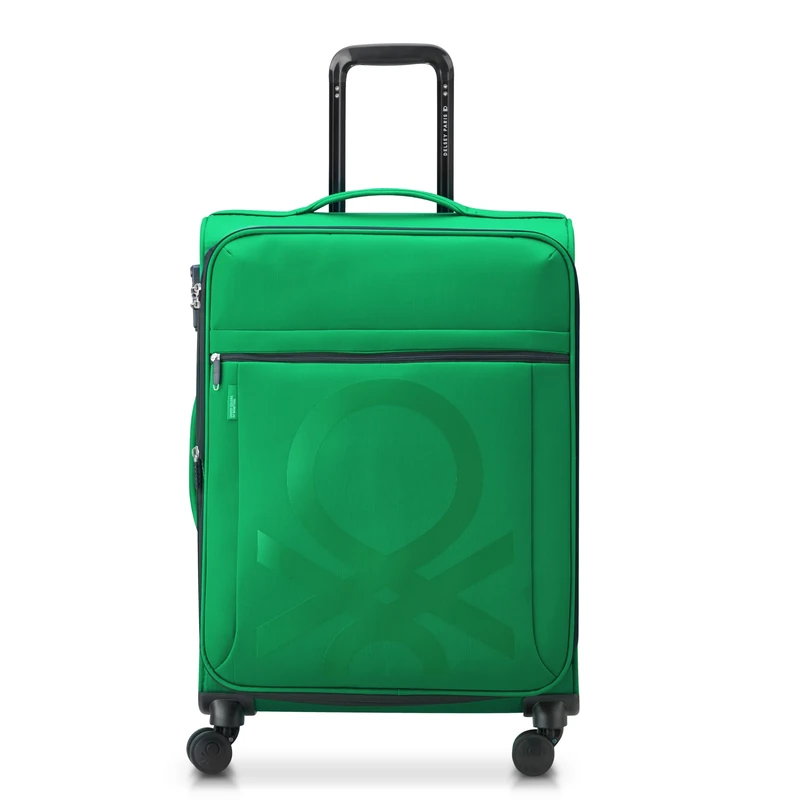 United Colors of Benetton Color Block Softside Expandable Luggage with Spinner Wheels, Green, Checked-Large 27 Inch, Color Block Softside Expandable Luggage with Spinner Wheels
