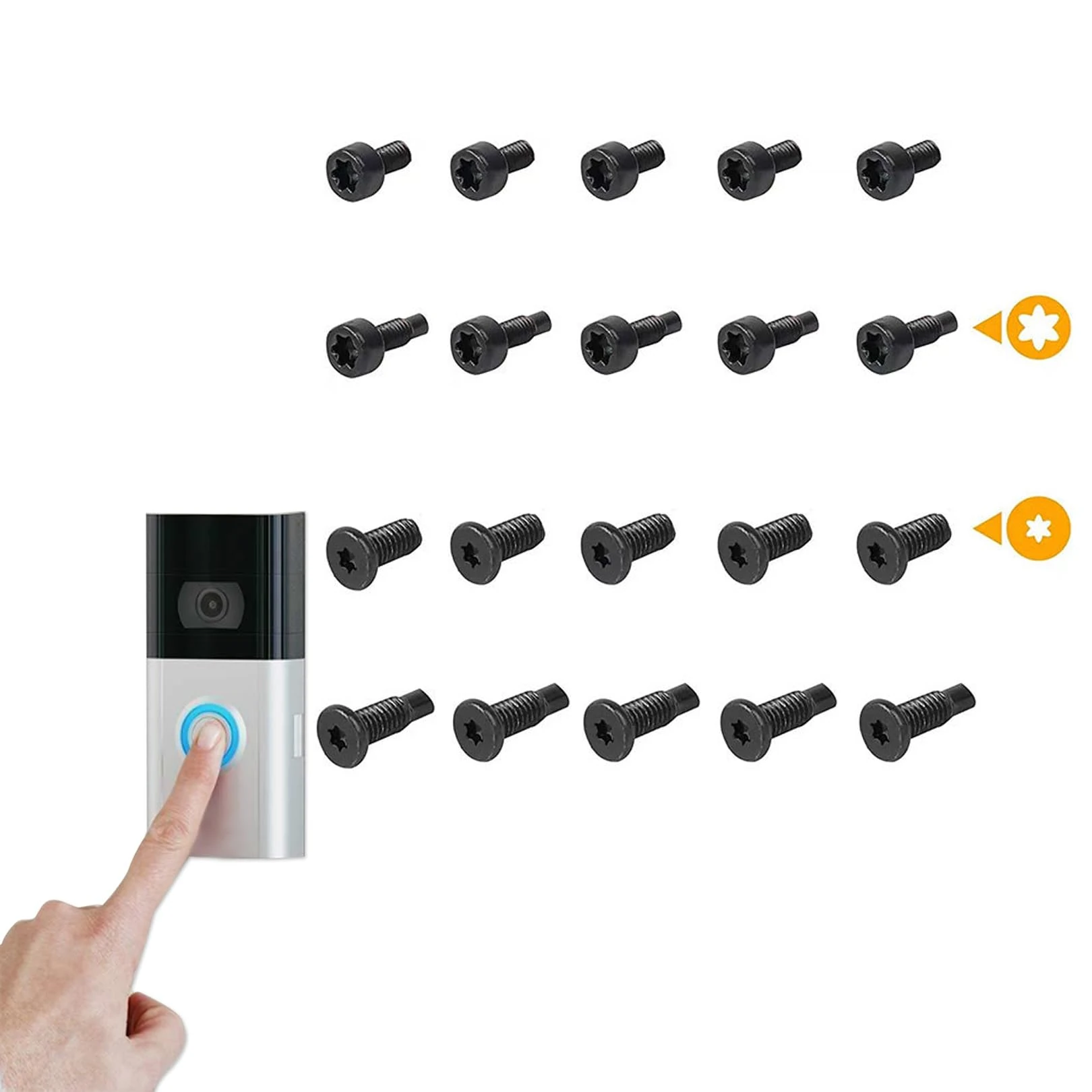FAST-FX Doorbell Screwdriver Replacement,Premium Ring Doorbell Screws Set,Ring Doorbell Screws, Video Doorbell Replacement Security Screws Compatible with Video Doorbell 2 and Pro (20pcs)