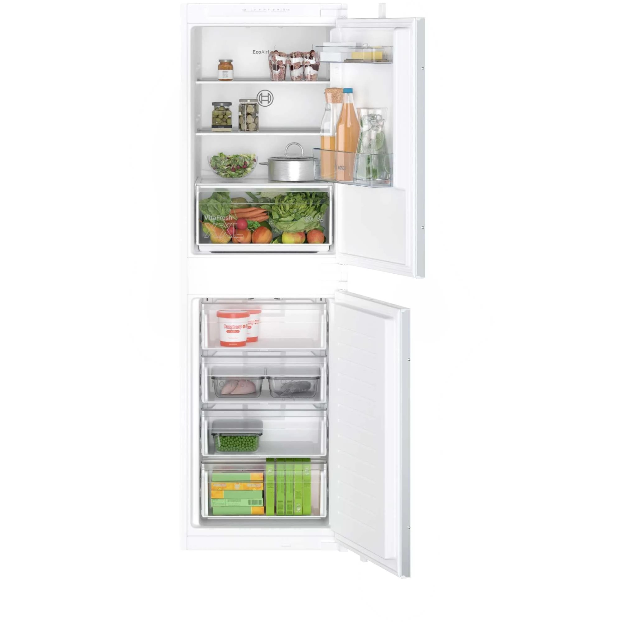 Bosch KIN85NSE0G Series 2, Built-in fridge-freezer with freezer at bottom 177.2 x 54.1 cm sliding hinge