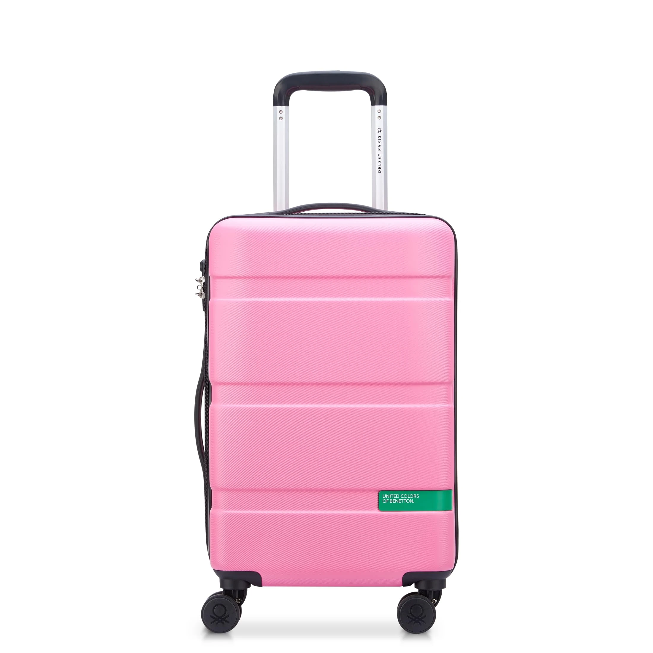 United Colors of Benetton, Light Pink, Checked-Large 27 Inch, Now! Hardside Luggage with Spinner Wheels