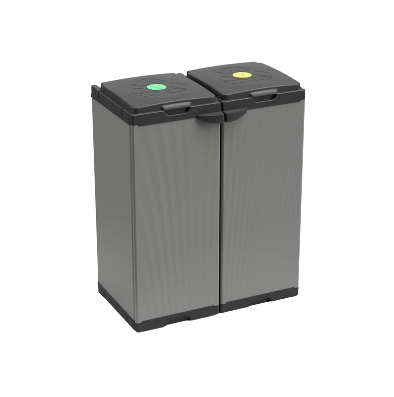 Adventa: Bis Mobile Bag Holder for Separated Recycling in Plastic, Easy to Assemble, Modular System, Suitable for 80-110 L Bags, Durable, Indoor and Outdoor Environments, 68L x 38W x 87H cm - Image 1