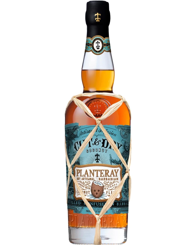 PLANTERAY Cut & Dry Coconut Rum – Artisan Barbadian Dark Rum with Natural Sun-Dried Coconut Infusion, Smooth Alcohol Spirit – 70cl, 40% ABV