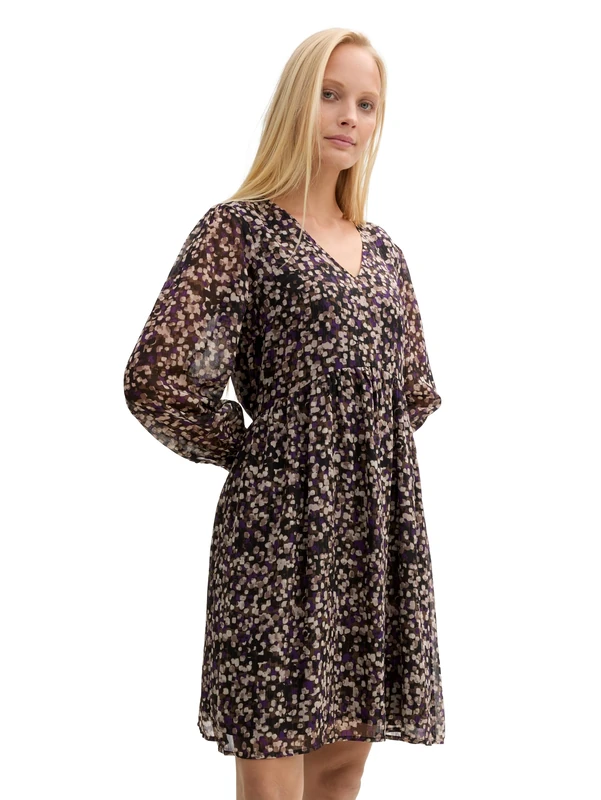 TOM TAILOR Women's Dress, 36557 - Neutral Watercolor Squares, 14 - Image 1
