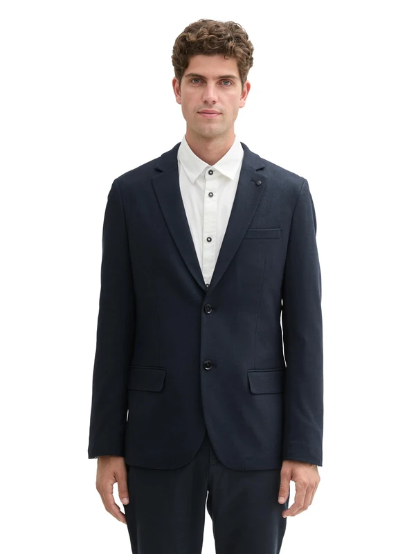 TOM TAILOR Men's 1044113 Jacket, 36780-Navy Blue Structure, 42