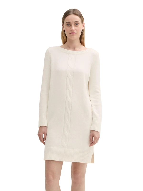 TOM TAILOR Women's 1045197 Dress, 10315 Whisper White, 14